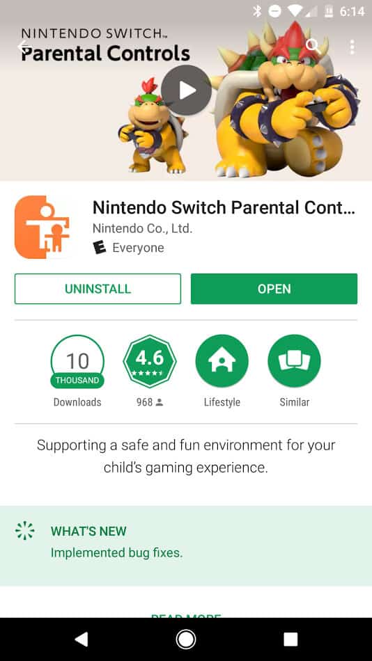 Nintendo Switch Parental Controls Android App